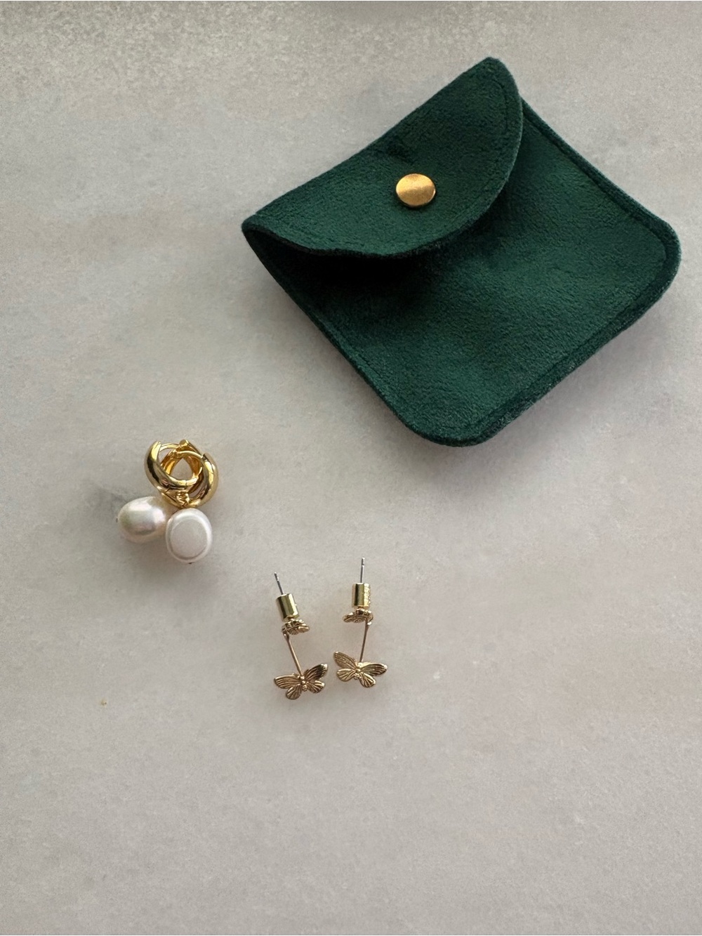 Electric Picks Pearl Hoops & Butterfly Earrings